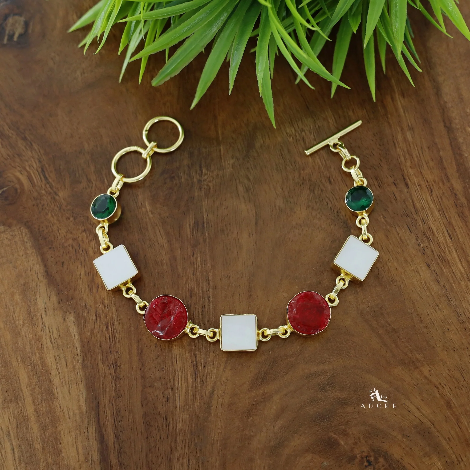 Dafne MOP + Raw Stone + Dyed Stone  Bracelet - Image 30