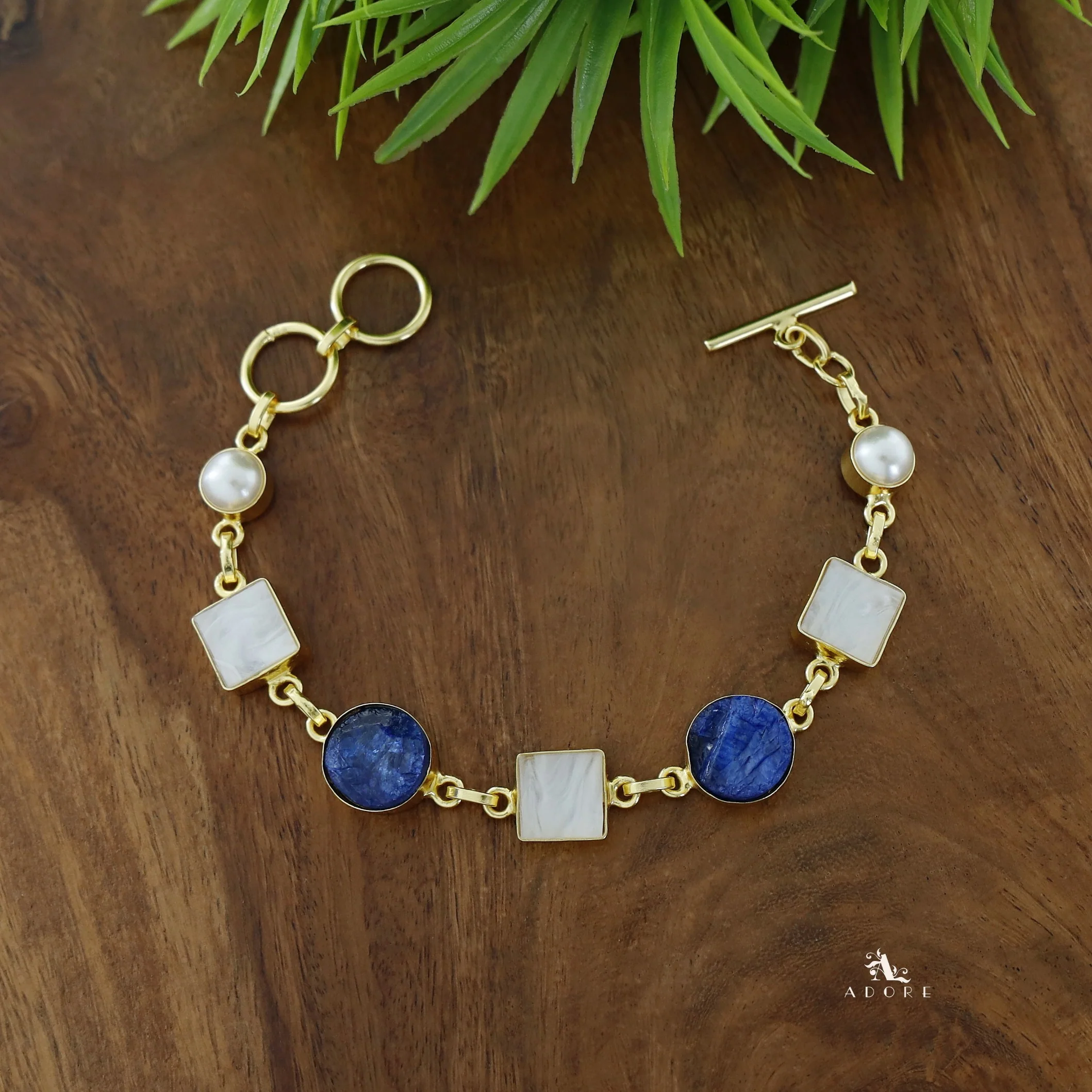 Dafne MOP + Raw Stone + Dyed Stone  Bracelet - Image 32